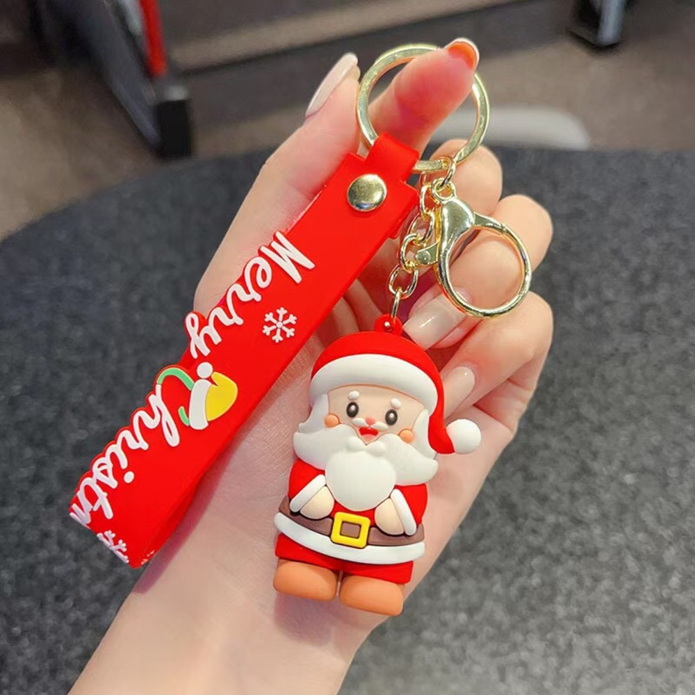 Cute Red Santa Keychain Wristlet